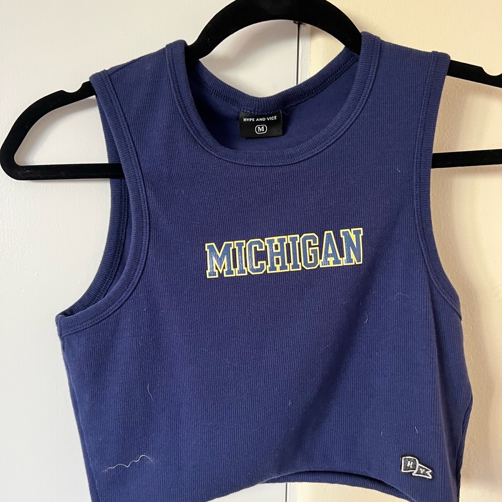 Blue Michigan Crop Top